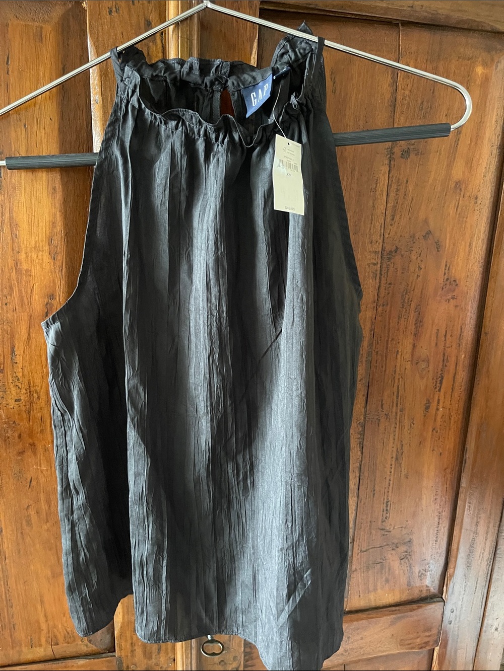 GAP Black Ruffled Halter Neck Tank XS
